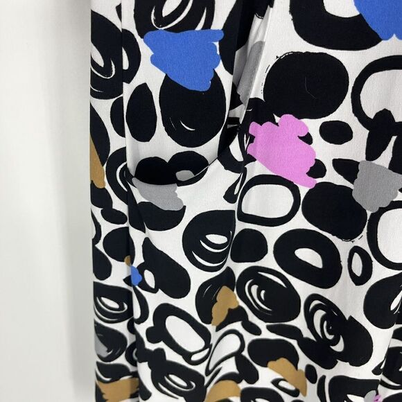Joseph Ribkoff Dress Size 6 Black Vanilla Abstract Print 3/4 Sleeve Sheath - Picture 4 of 8